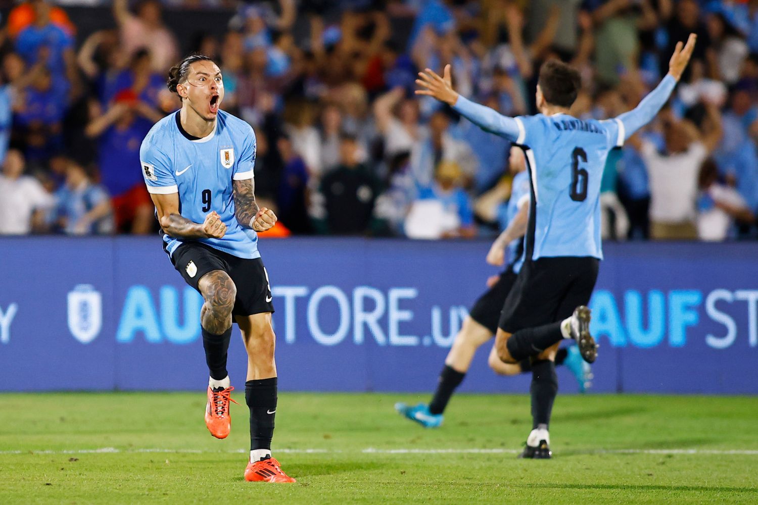 Darwin Nunez celebrates Uruguay victory over Colombia