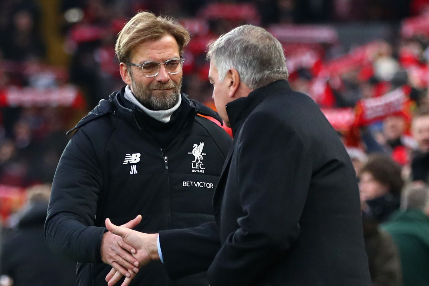 Sam Allardyce manages against Jurgen Klopp's Liverpool