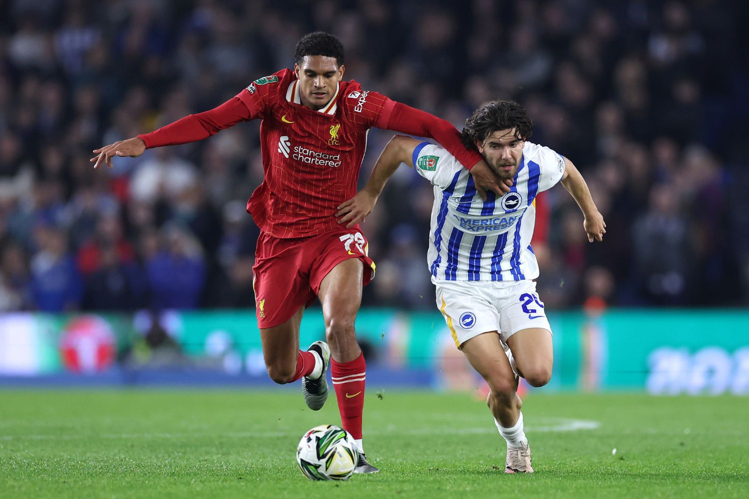 Jarell Quansah in action against Brighton