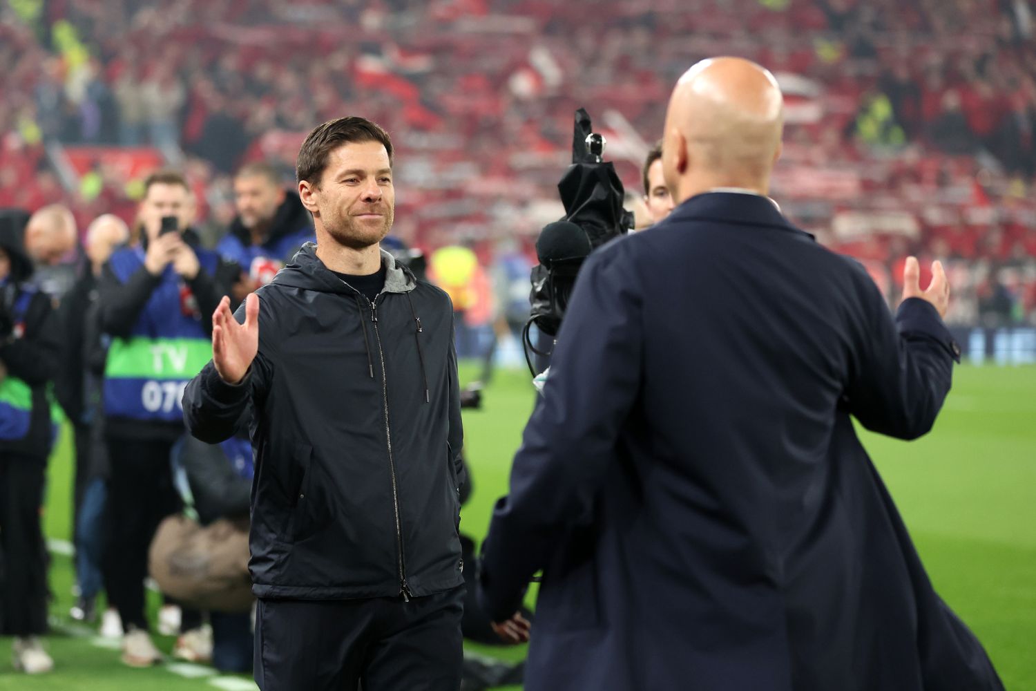 Xabi Alonso and Arne Slot at Anfield