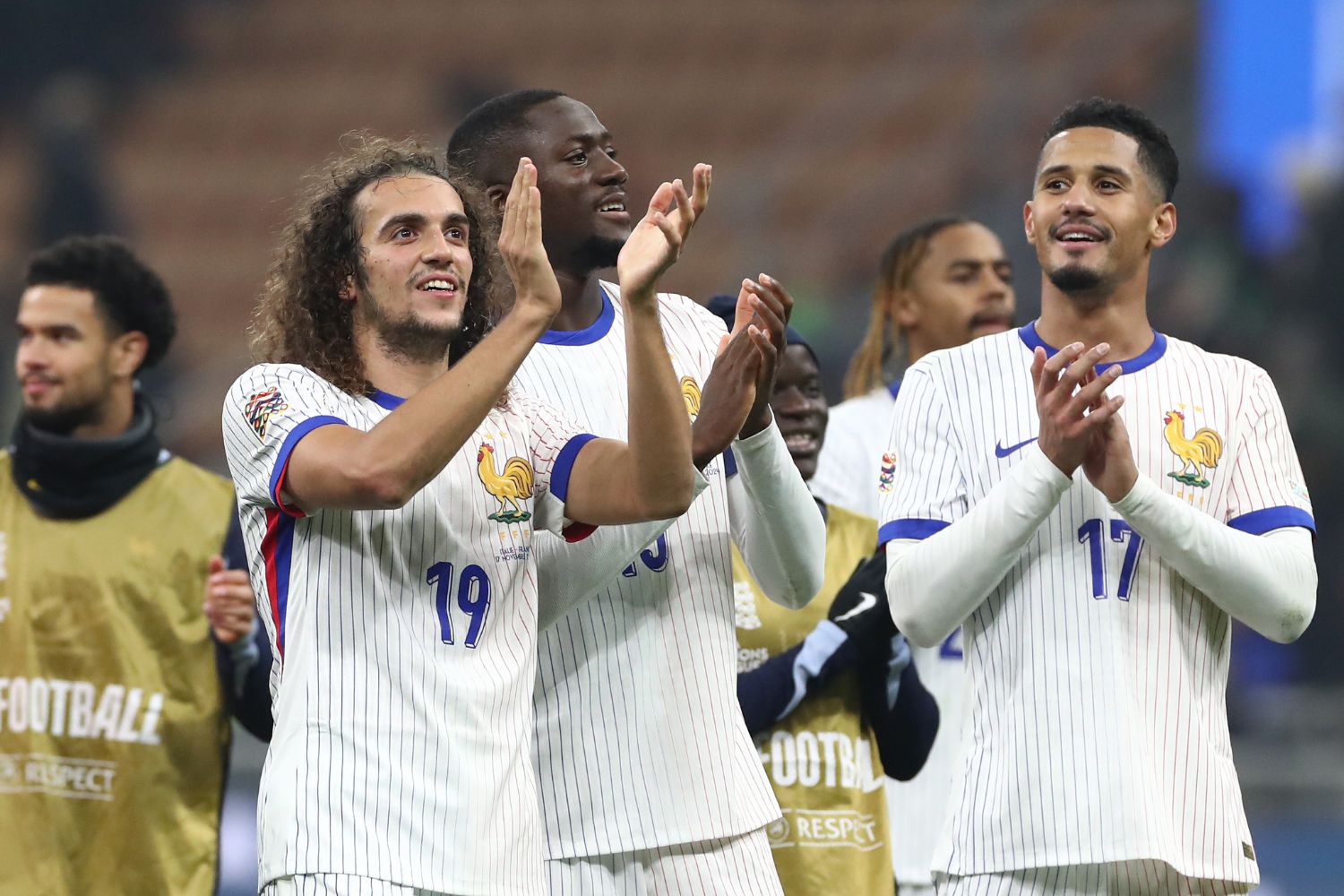 Ibou Konate celebrates France victory