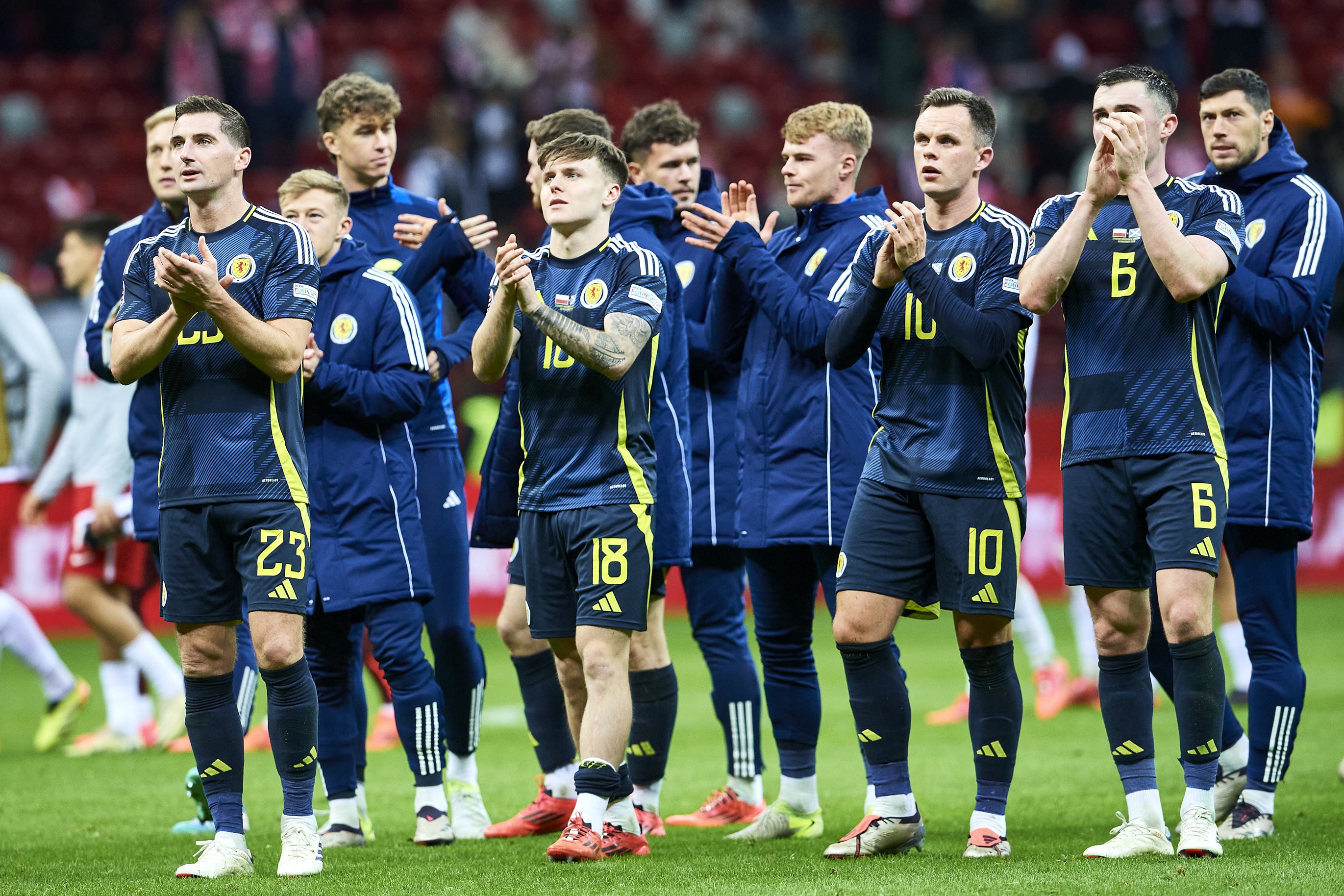 Liverpool winger Ben Doak with the Scotland national team.