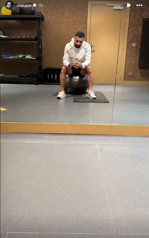 Mo Salah in the gym during international break