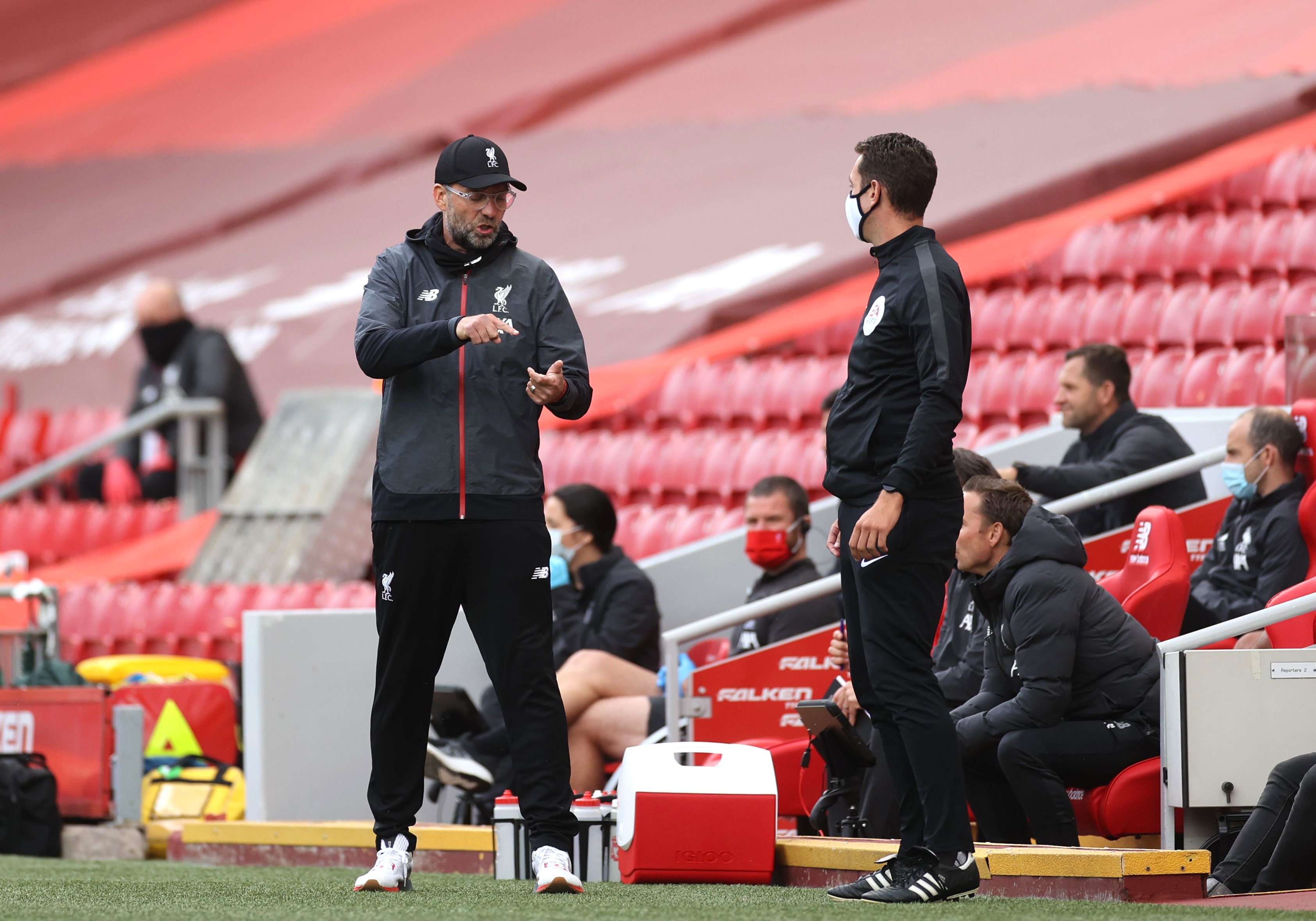 David Coote and former Liverpool F.C. manager Jurgen Klopp.