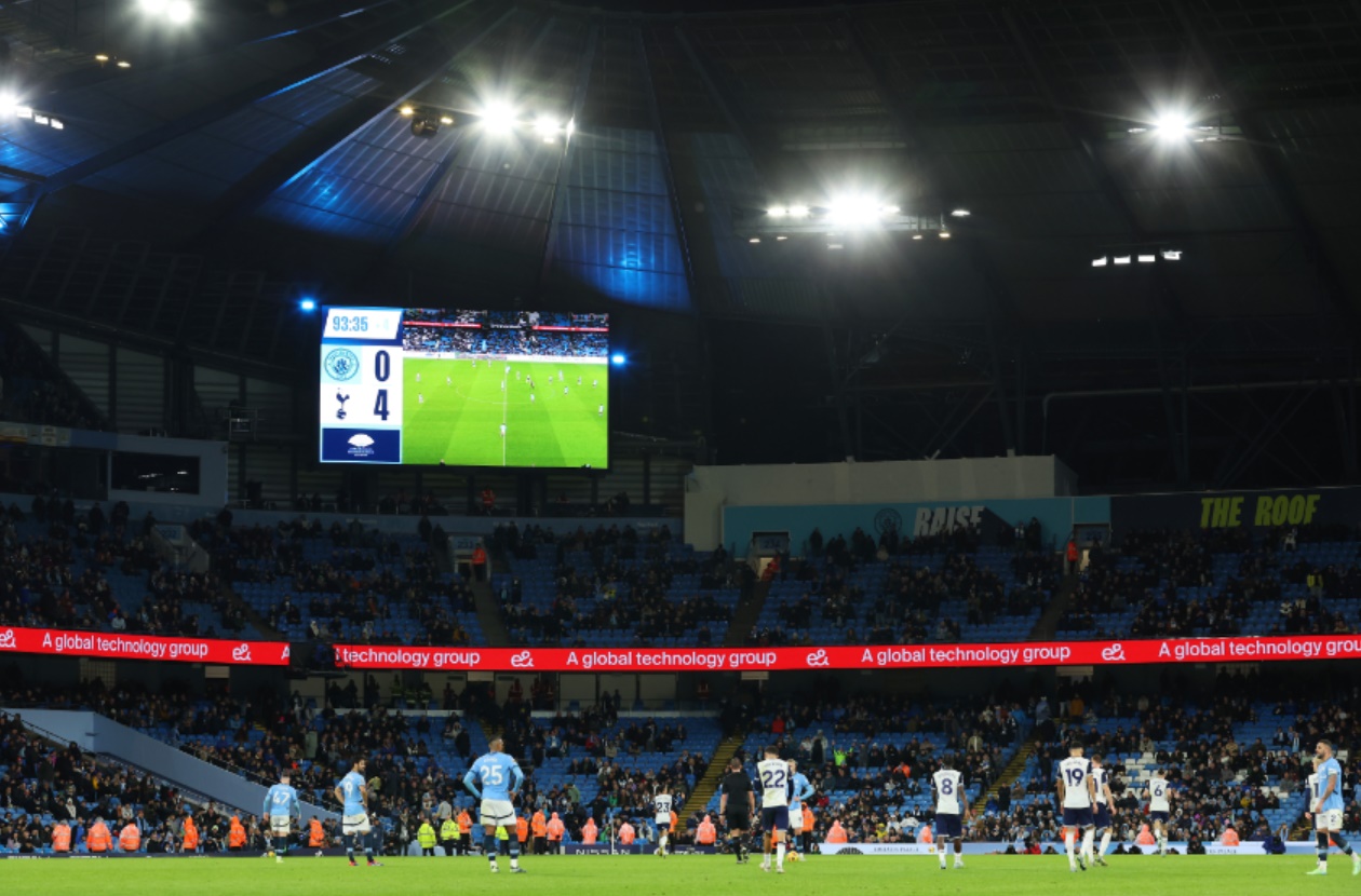 Manchester City sunk to a heavy home defeat against Tottenham on Saturday