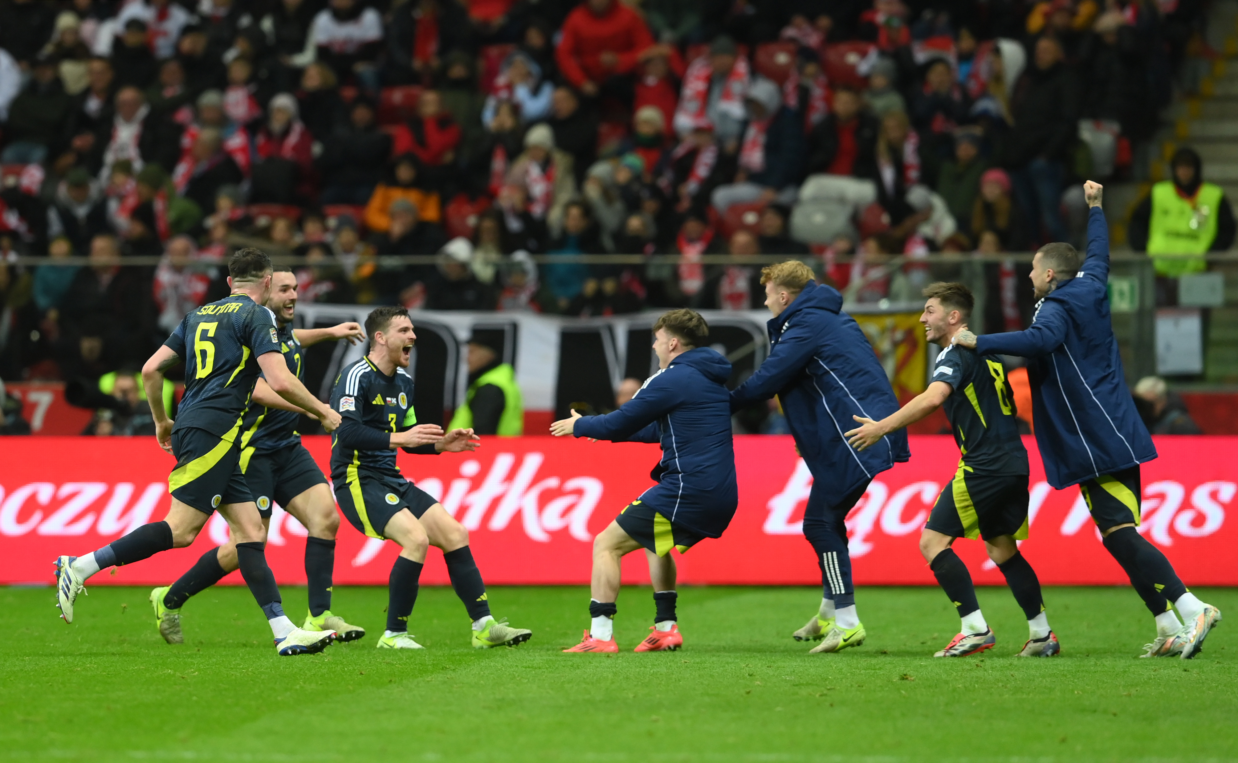 Andy Robertson scored a stoppage time winner for Scotland against Poland