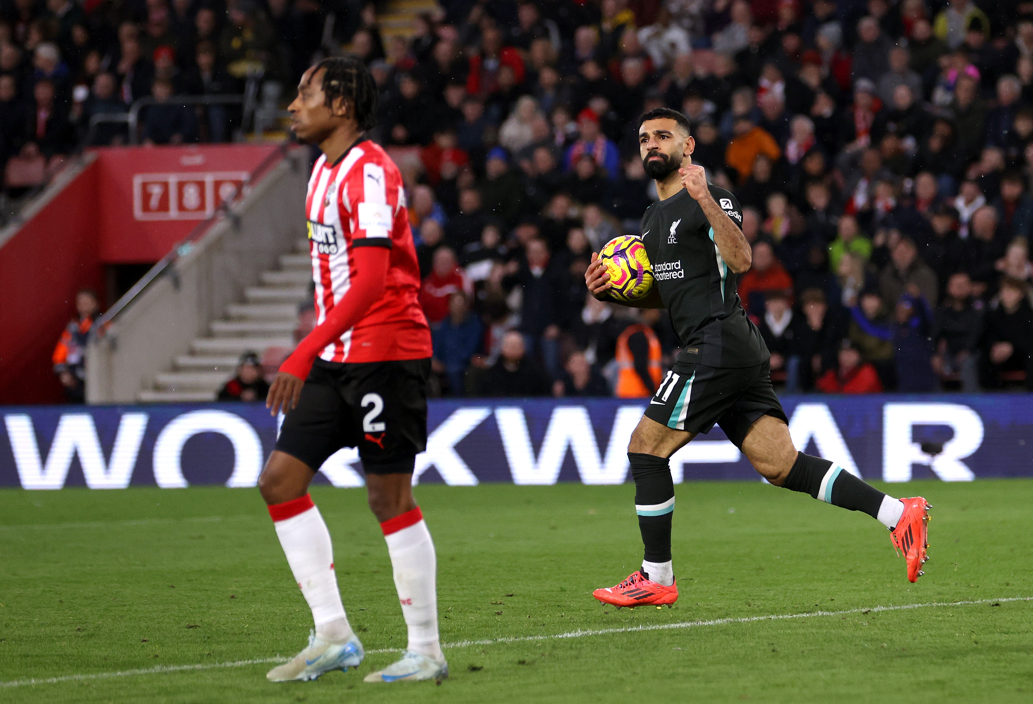 Mo Salah scored his ninth Premier League goal of the season against Southampton