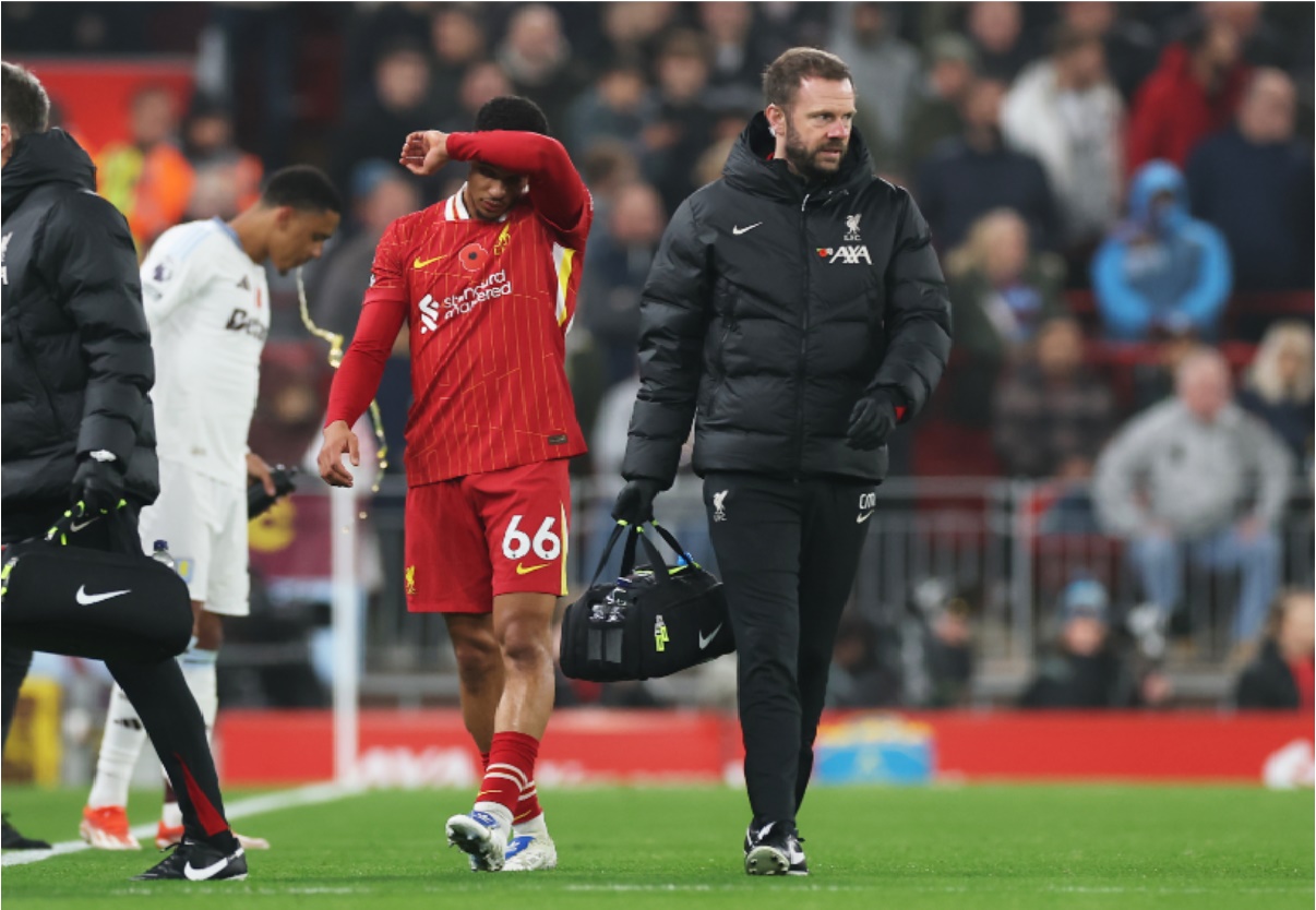 Trent Alexander-Arnold went off injured in Liverpool's match against Aston Villa