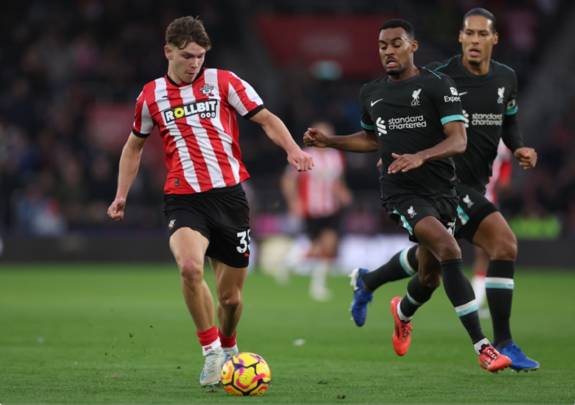 Tyler Dibling impressed for Southampton in their defeat to Liverpool