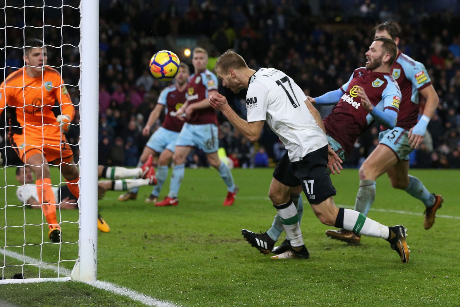 Ragnar Klavan scores against Burnley in January 2018