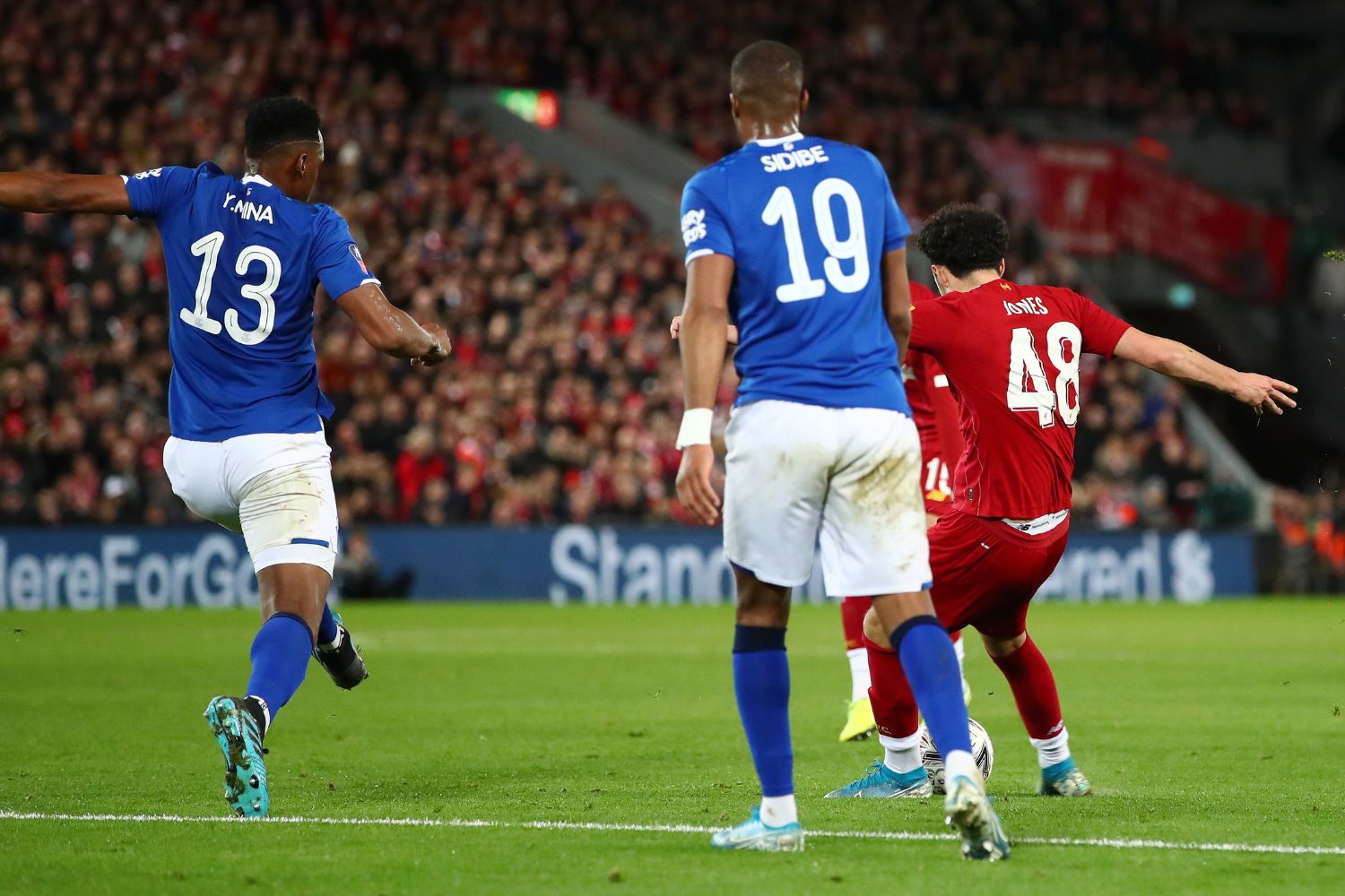 Curtis Jones scores against Everton