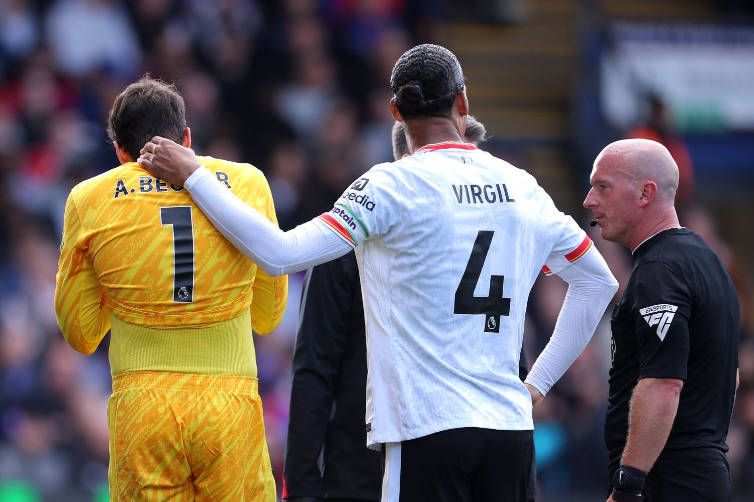 Van Dijk and Alisson in action for Liverpool