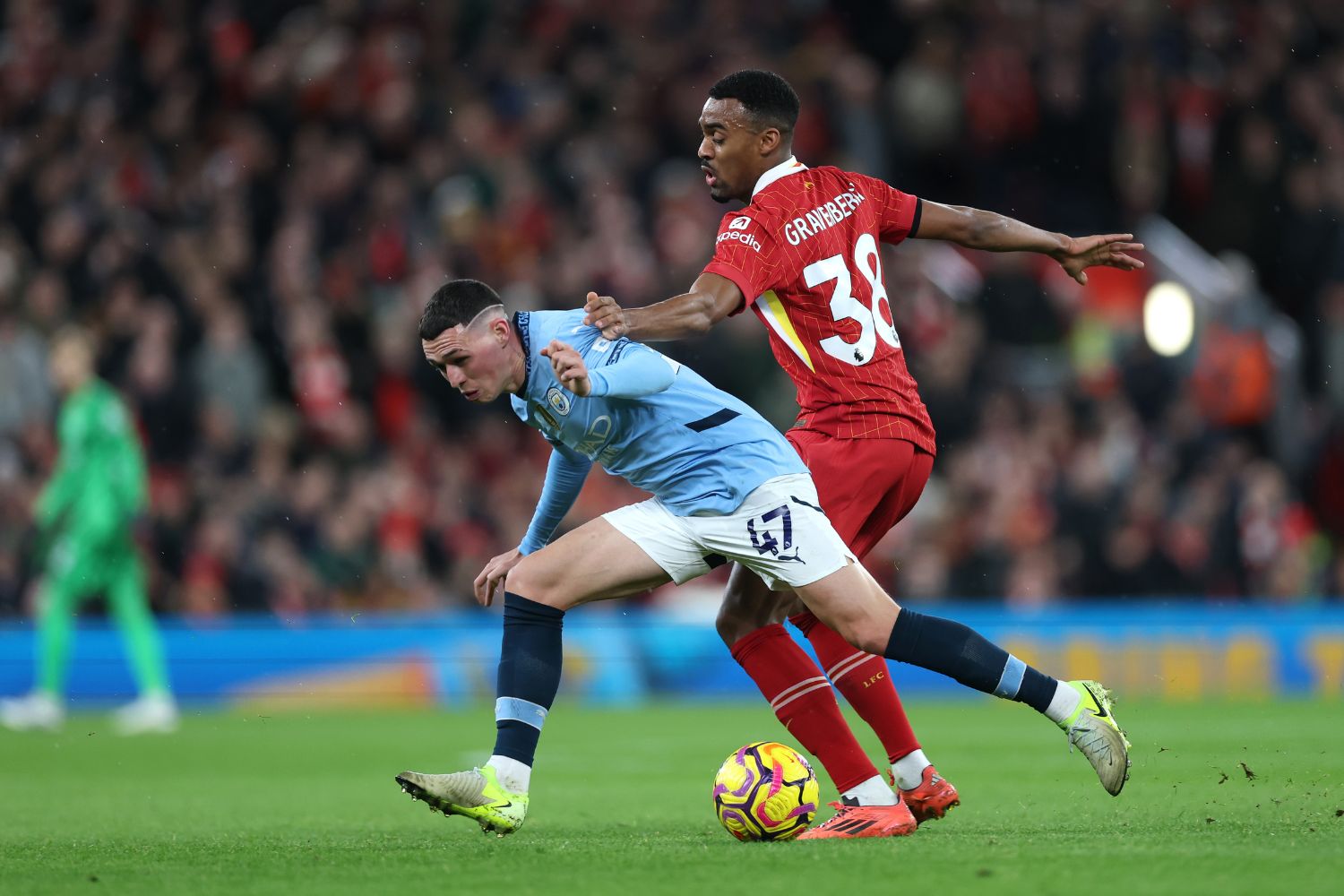 Phil Foden bullied by Ryan Gravenberch at Anfield