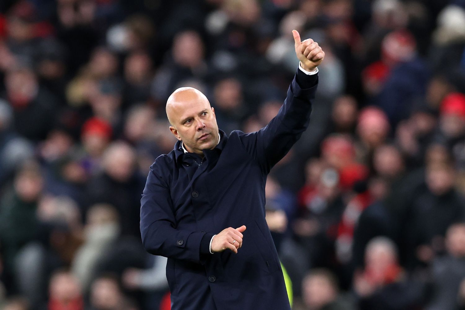 Arne Slot thanks Liverpool fans on the Kop