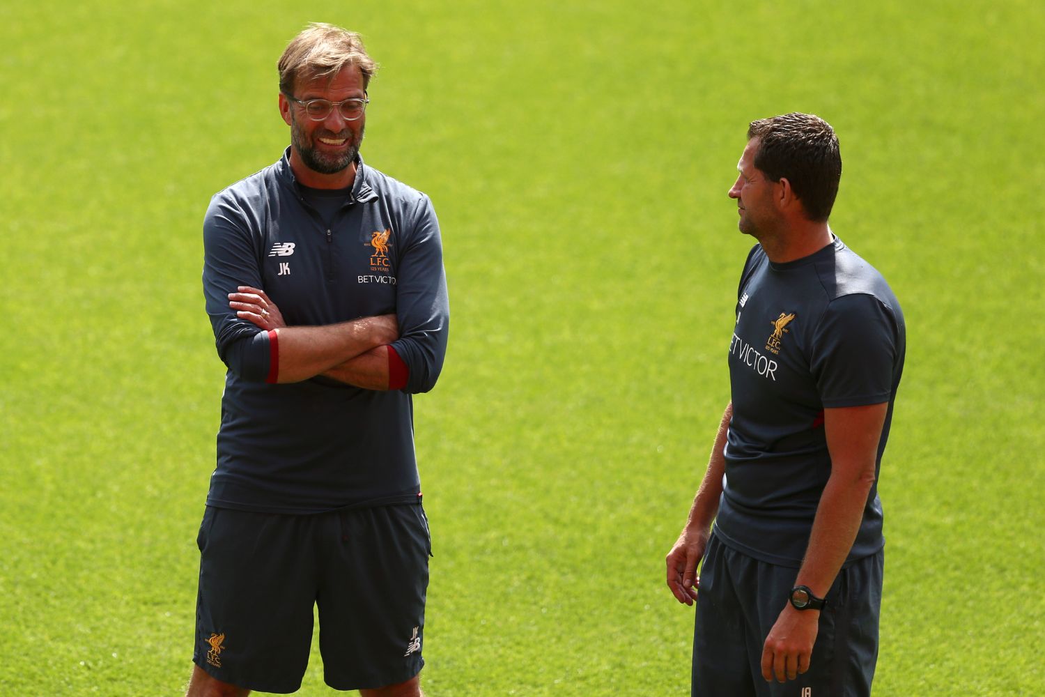 John Achterberg with Jurgen Klopp at Liverpool