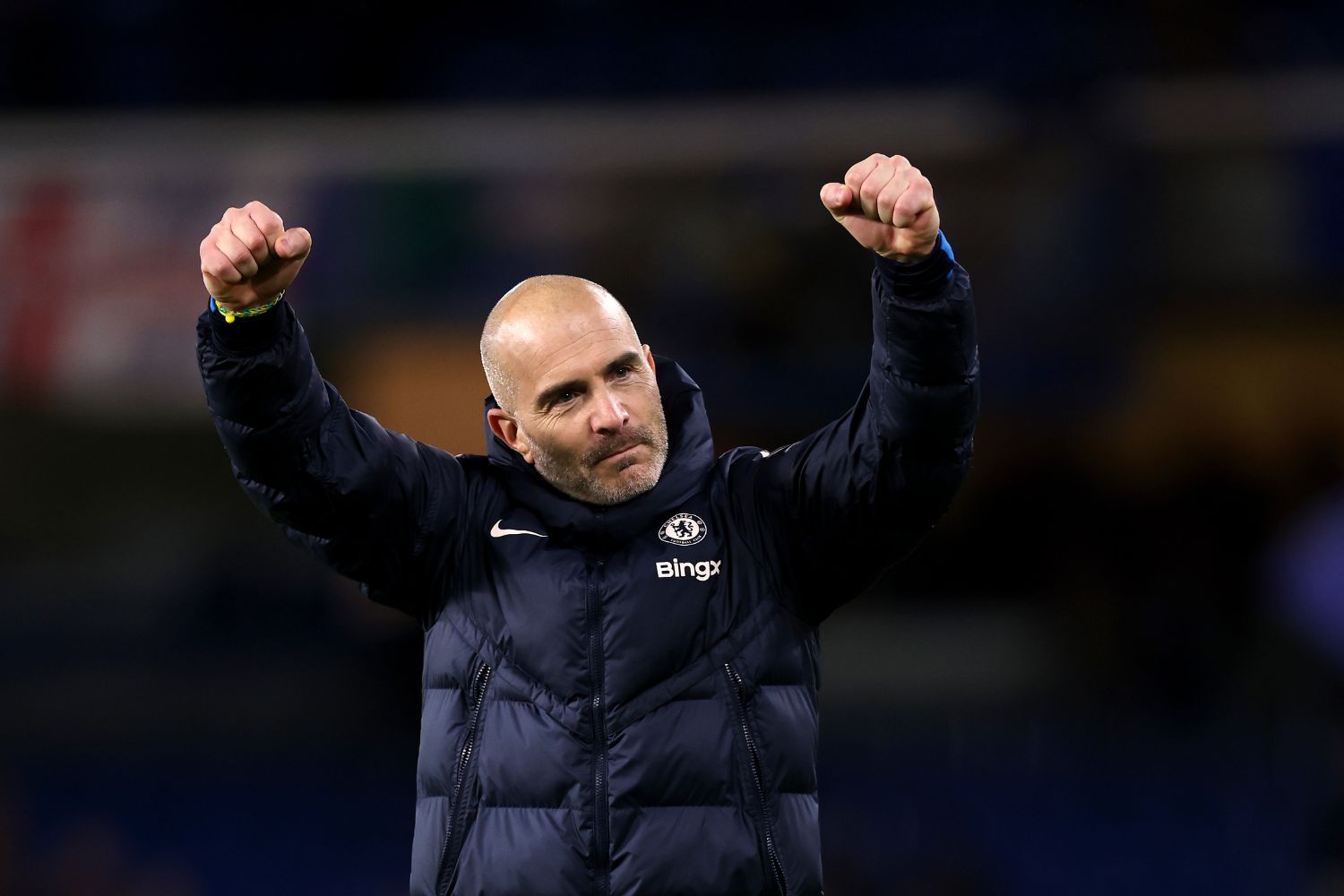 Enzo Marseca celebrates Chelsea's victory over Brentford