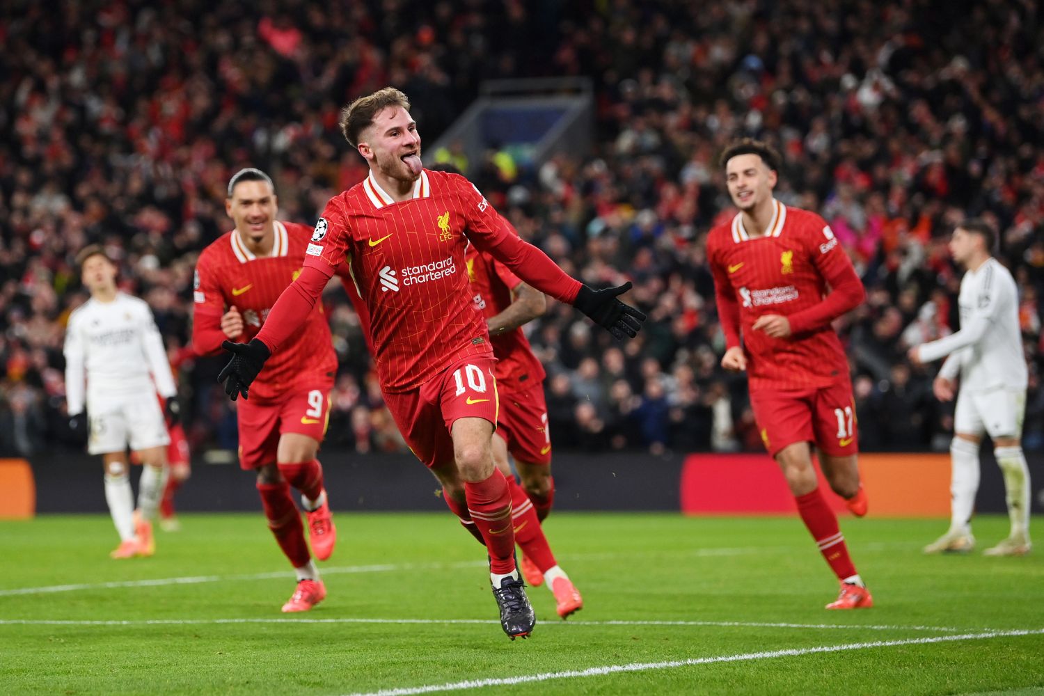 Alexis Mac Allister scores against Real Madrid