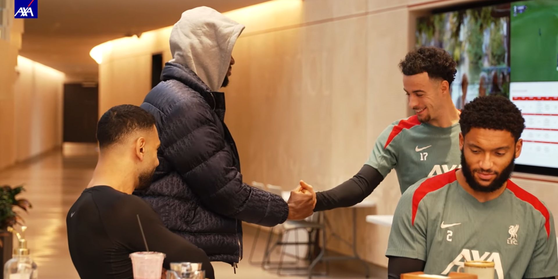 Mo Salah congratulated by Ibou Konate for his Girona goal