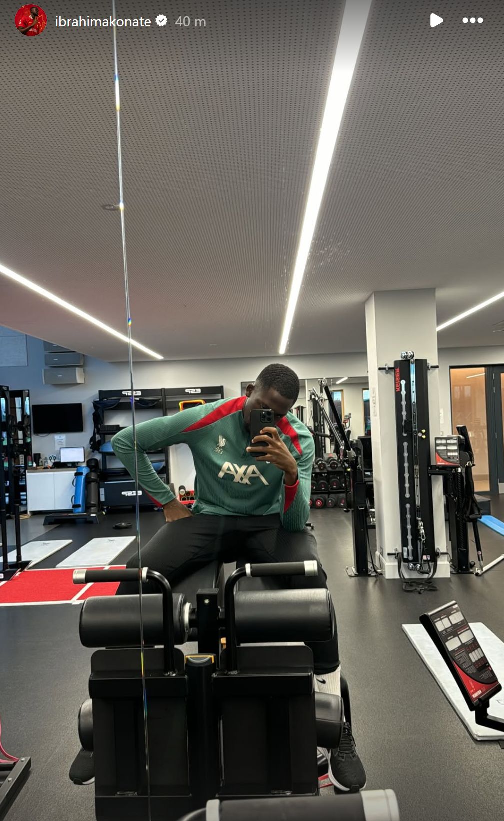 Ibou Konate's Instagram fitness update