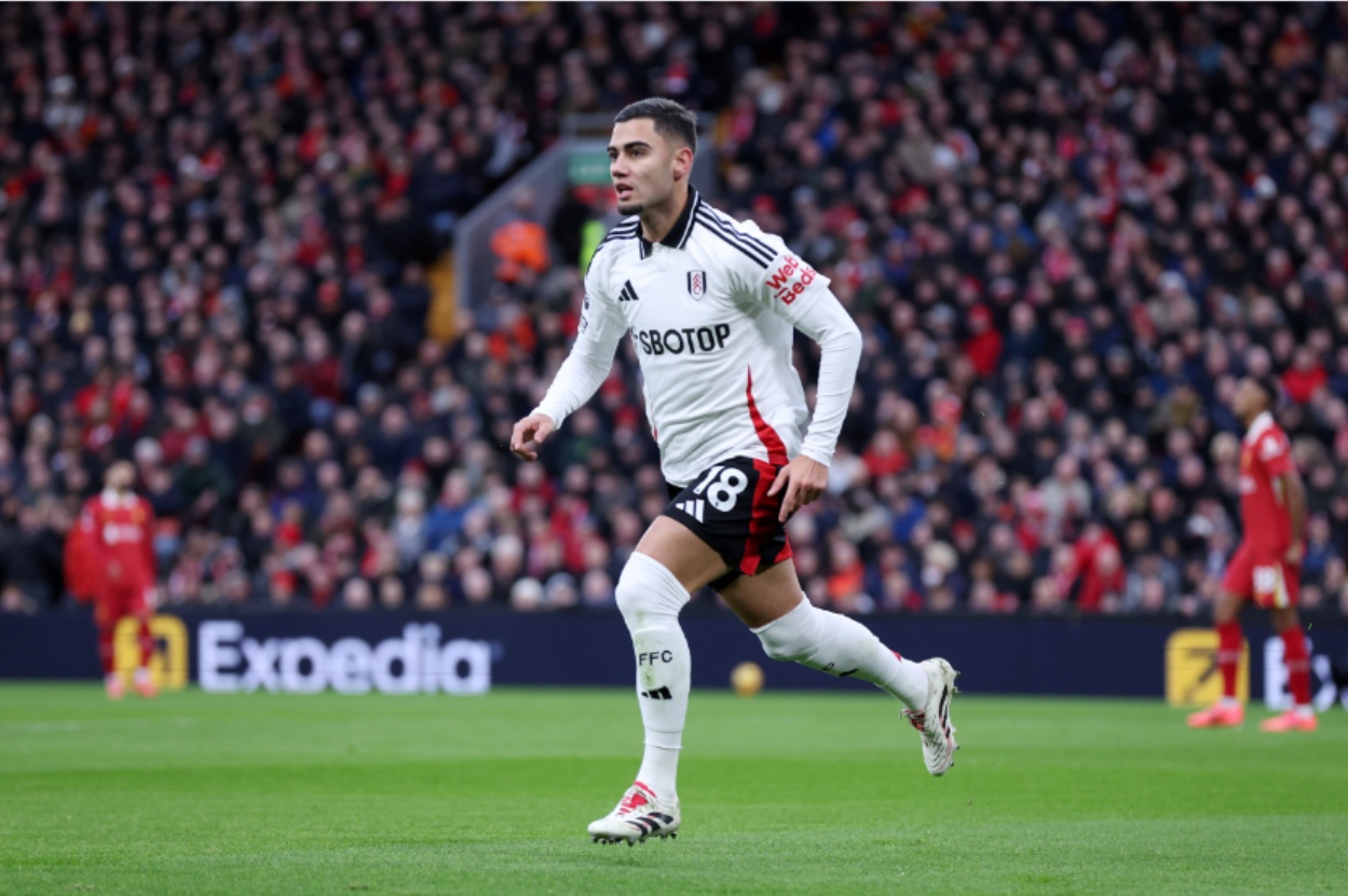 Andreas Pereira scored in Fulham's 2-2 draw at Liverpool on Saturday