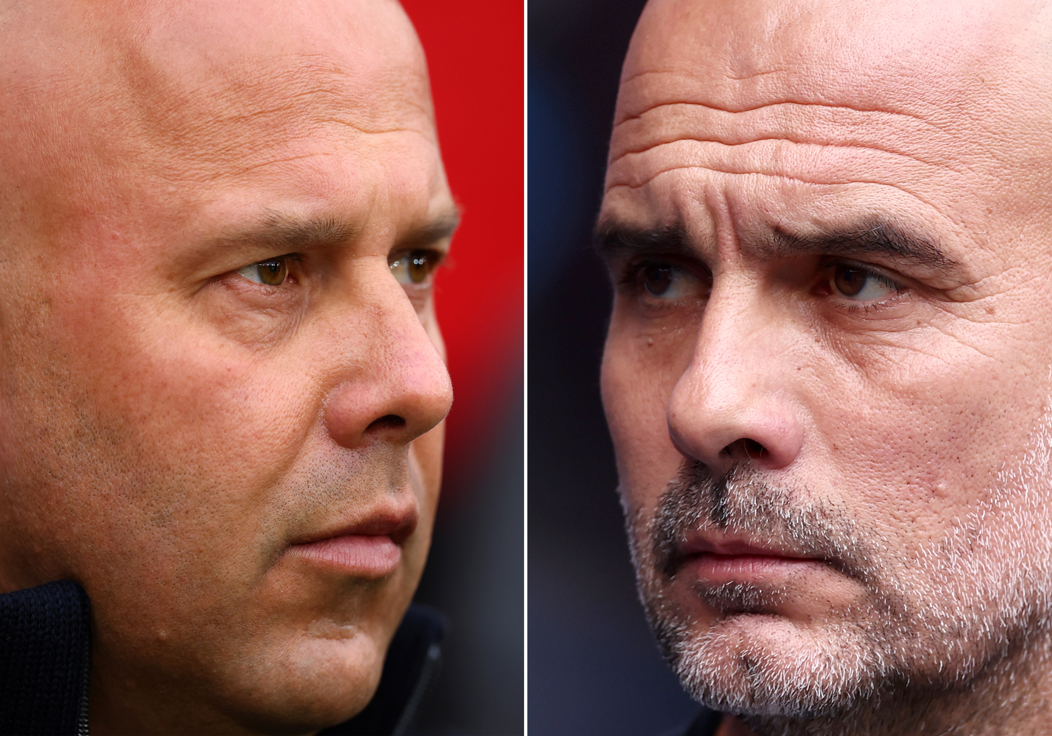Arne Slot and Pep Guardiola go head-to-head in the Premier League for the first time today