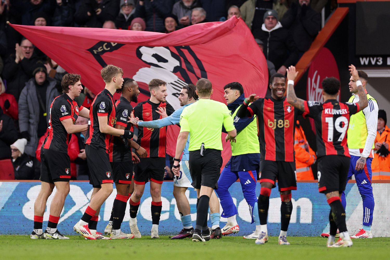 Bournemouth celebrate scoring against Nottingham Forest