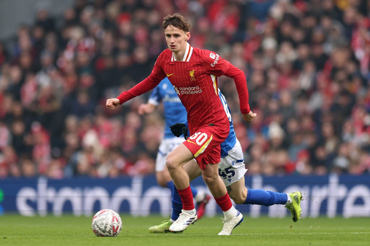 Tyler Morton plays against Accrington Stanley