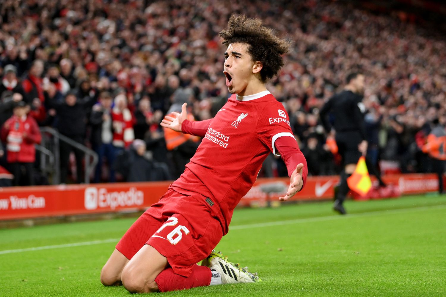 Jayden Danns celebrates scoring in the FA Cup