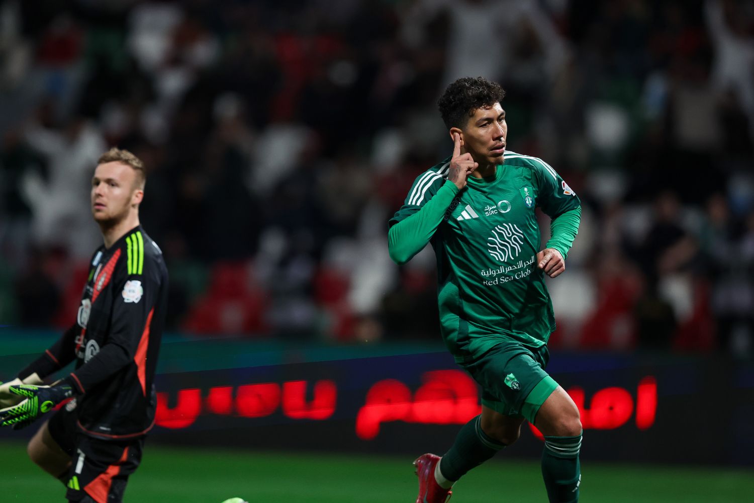 Roberto Firmino celebrates scoring against Ettifaq