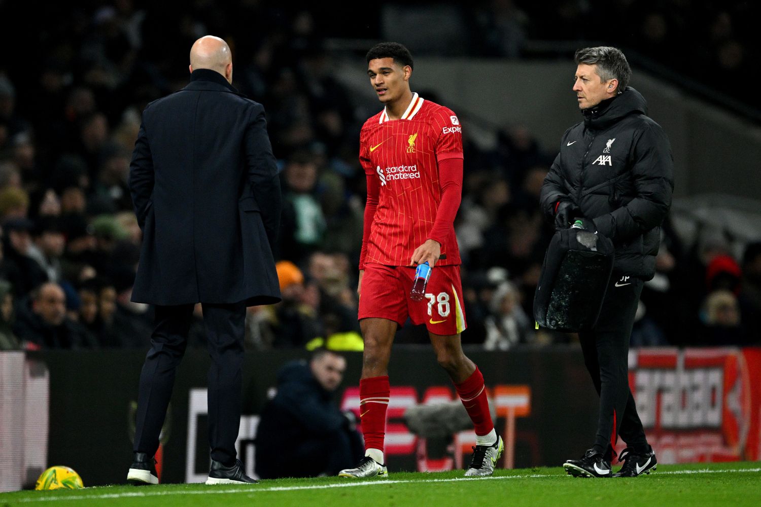 Jarell Quansah comes off ill against Tottenham