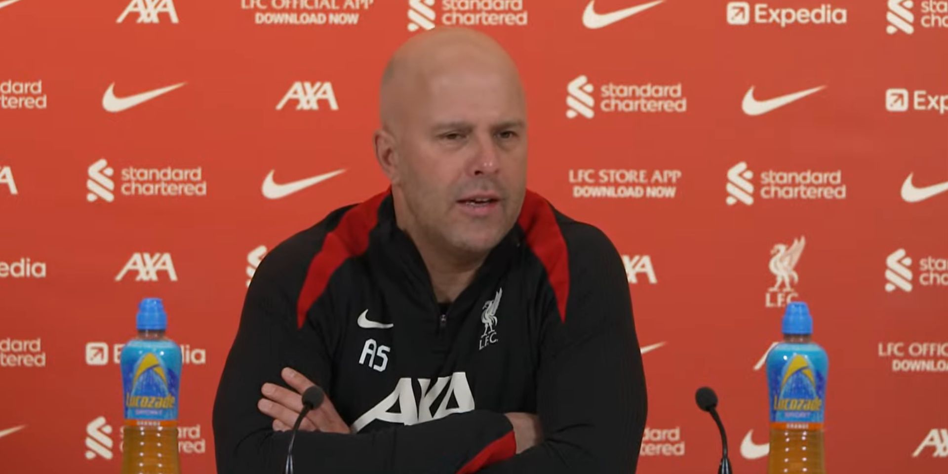 Arne Slot provides an update on Curtis Jones