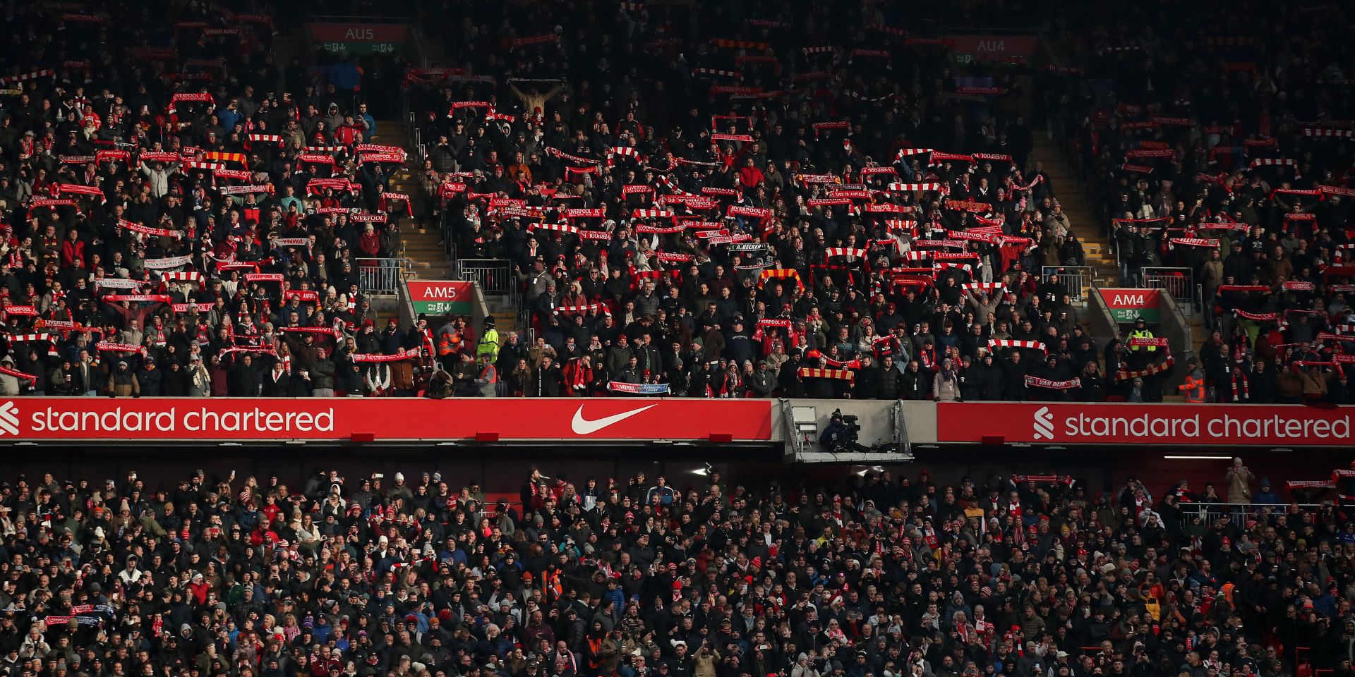 Accrington Stanley and Liverpool fans at Anfield