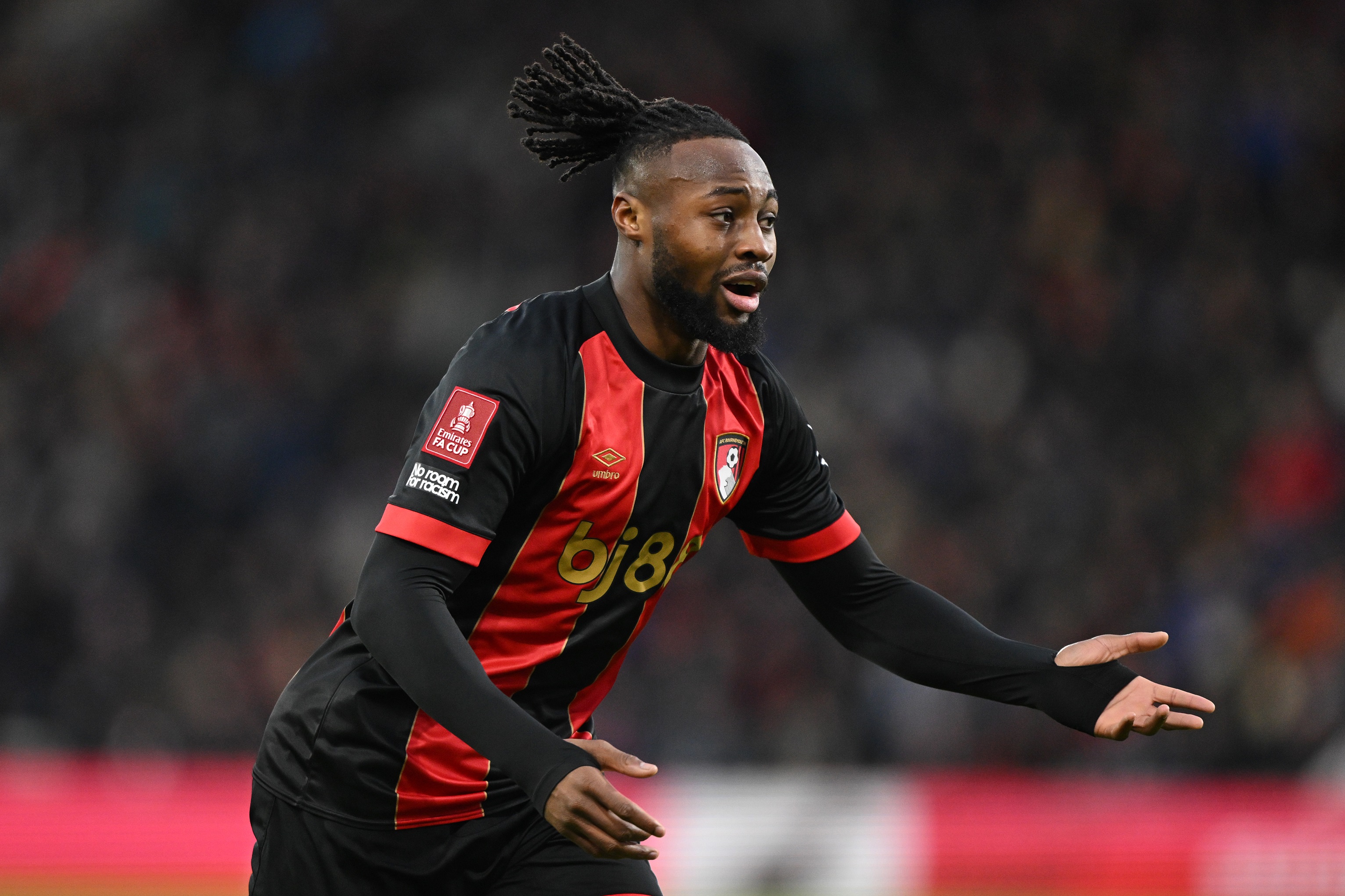 Bournemouth winger Antoine Semenyo runs at the Vitality Stadium.