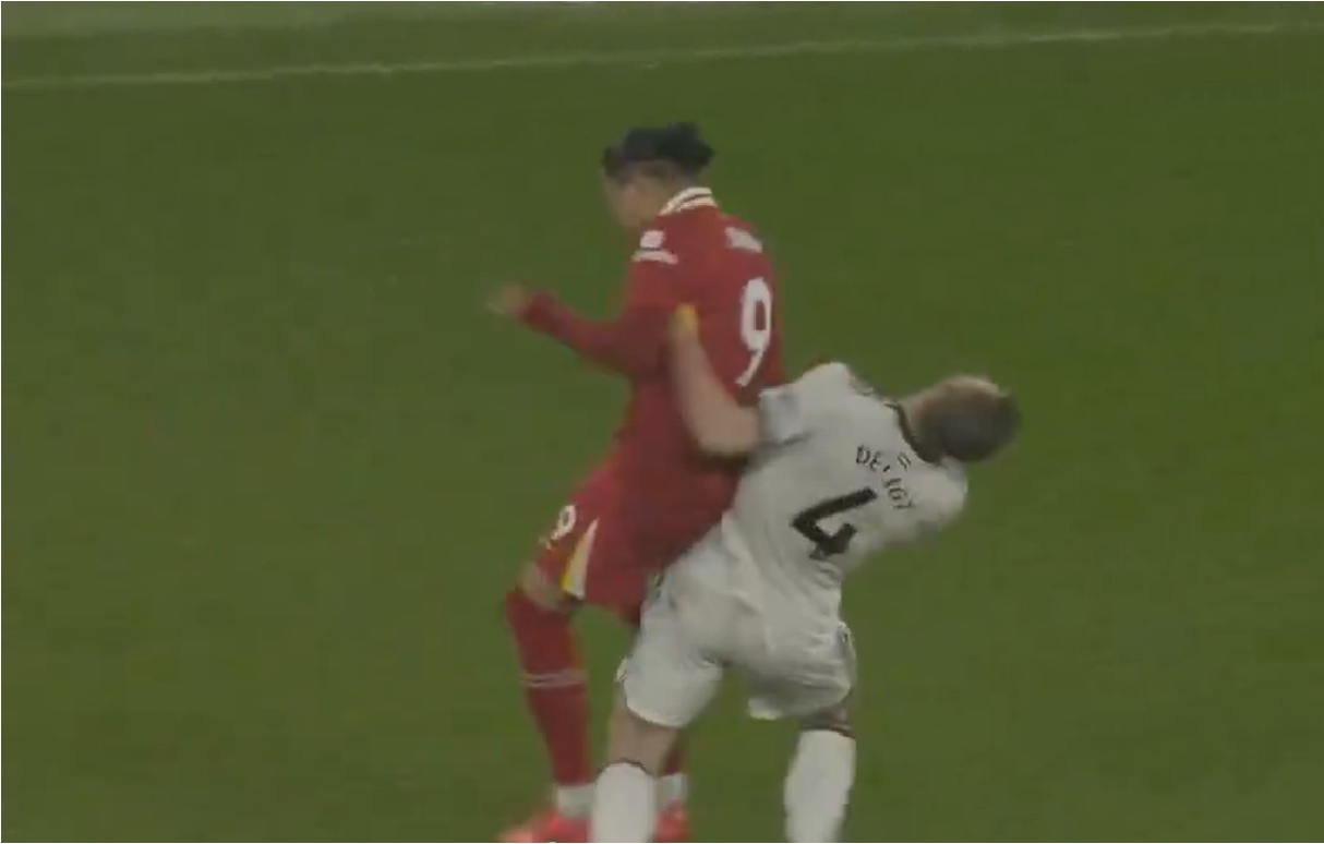 Darwin Nunez was criticised for his 'horrible' foul on Matthijs de Ligt