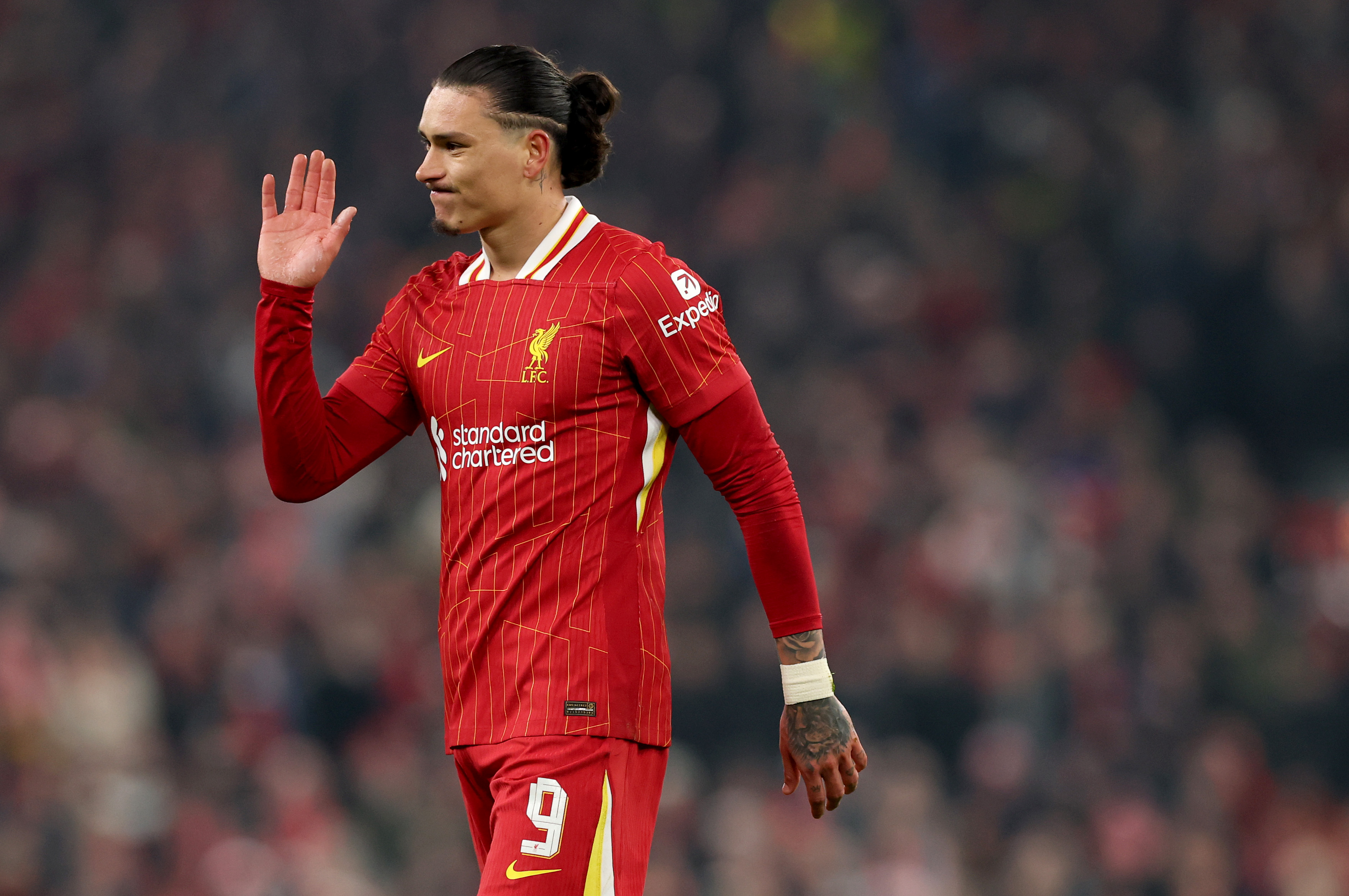 Darwin Nunez has been left out of the Liverpool starting line-up against Ipswich