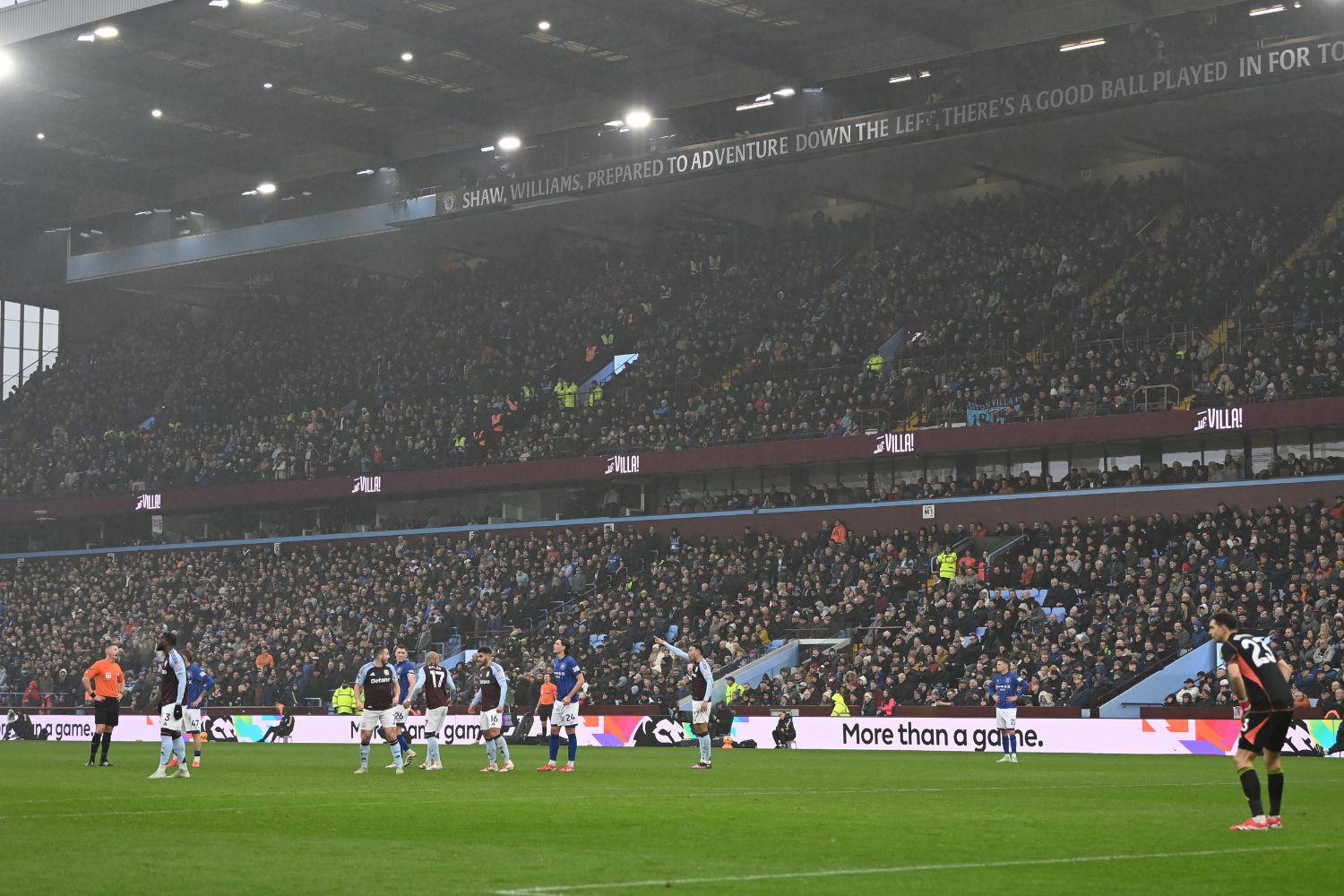 Aston Villa in action against Ipswich