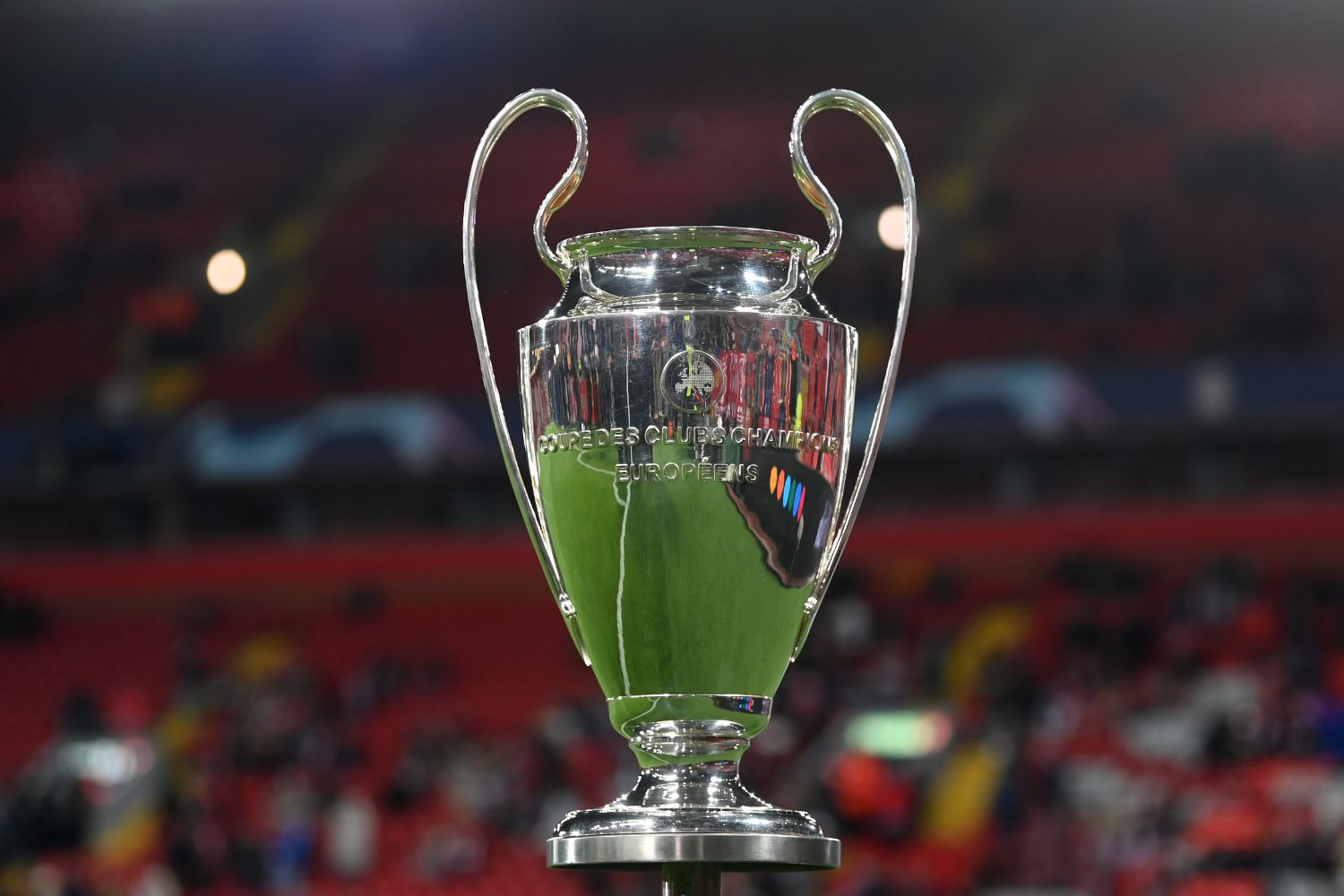 The Champions League trophy at Anfield