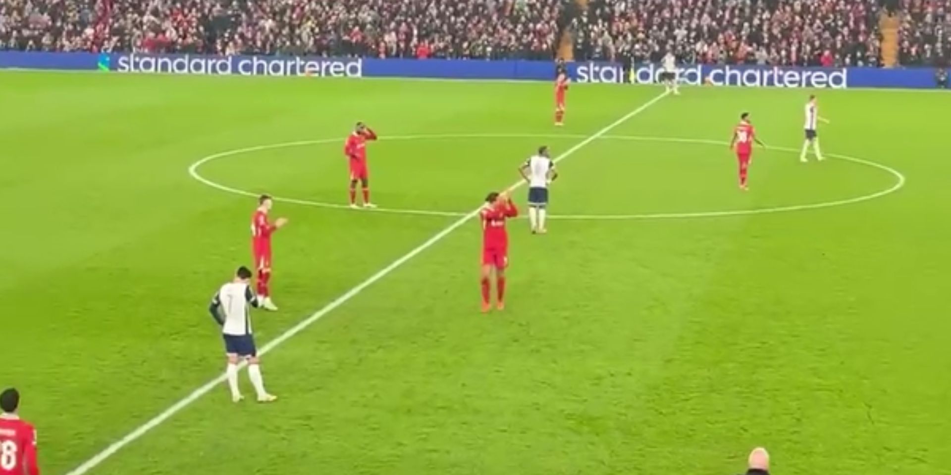 Virgil van Dijk given standing ovation at Anfield