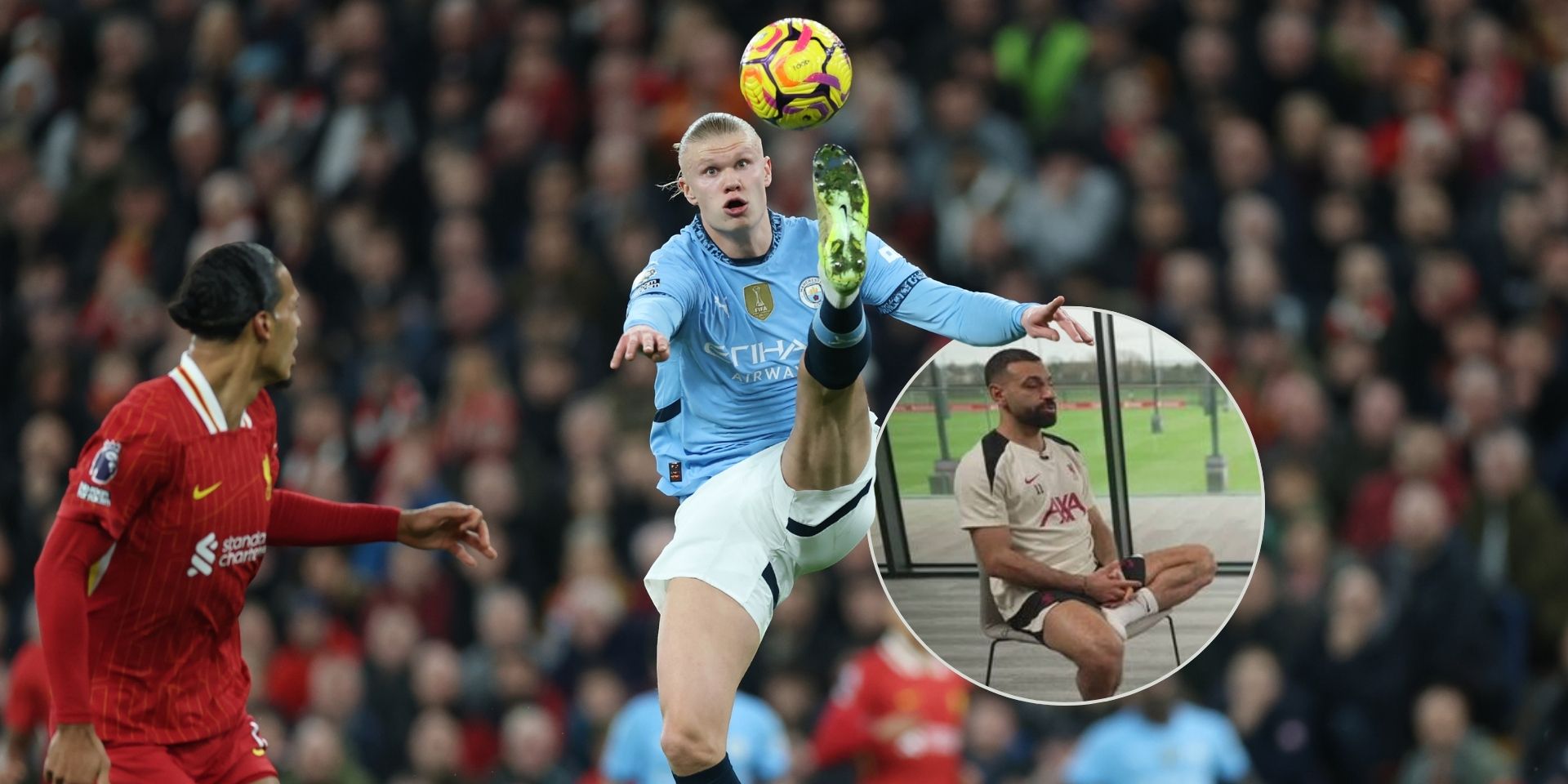 Erling Haaland playing at Anfield amid Salah comments
