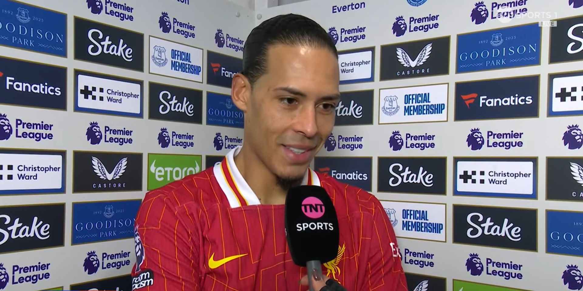 Virgil van Dijk addresses Michael Olvier's Goodison performance