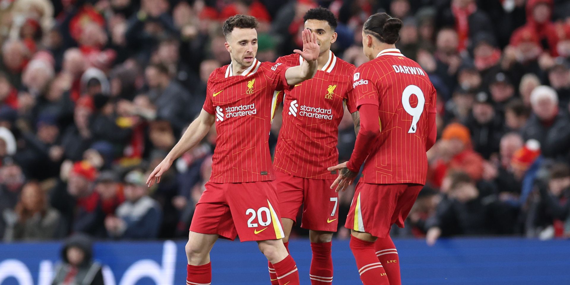 Diogo Jota celebrates scoring for Liverpool
