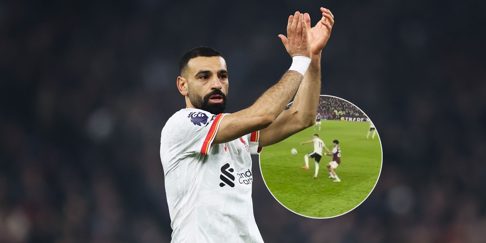 Mo Salah plays for Liverpool against Aston Villa