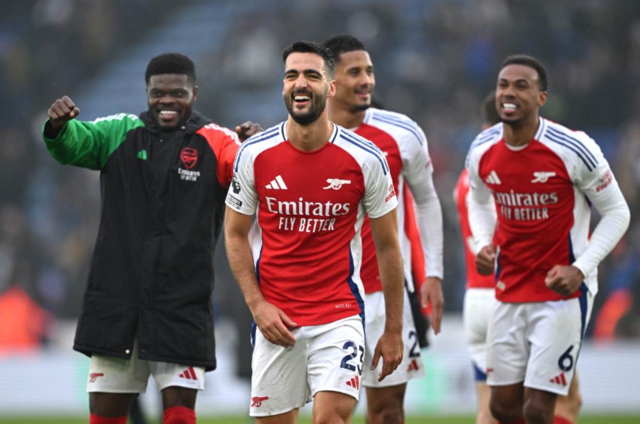 Arsenal secured victory with two late goals against Leicester on Saturday