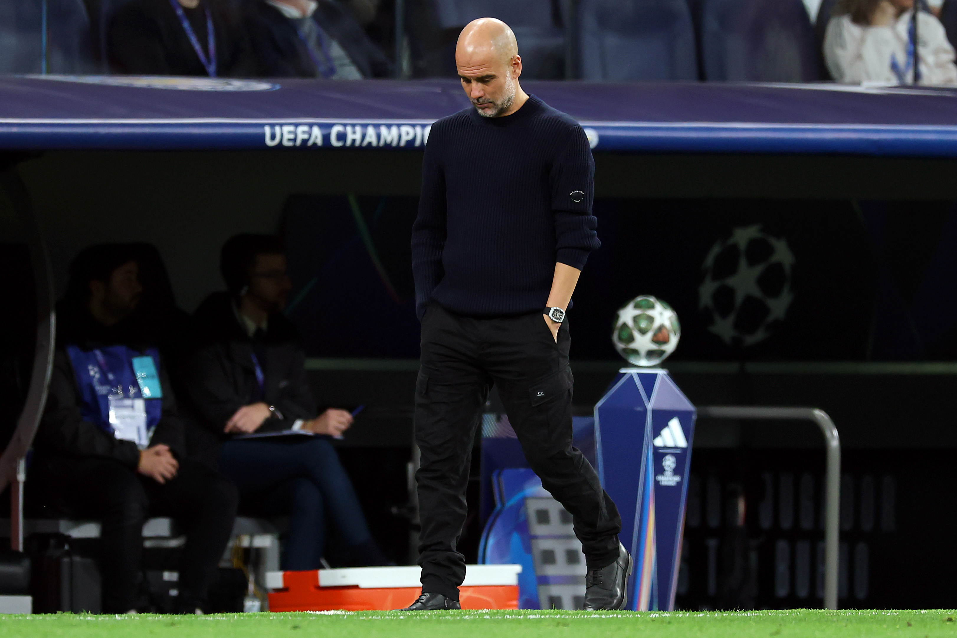 Pep Guardiola will be without John Stones for Man City's clash against Liverpool