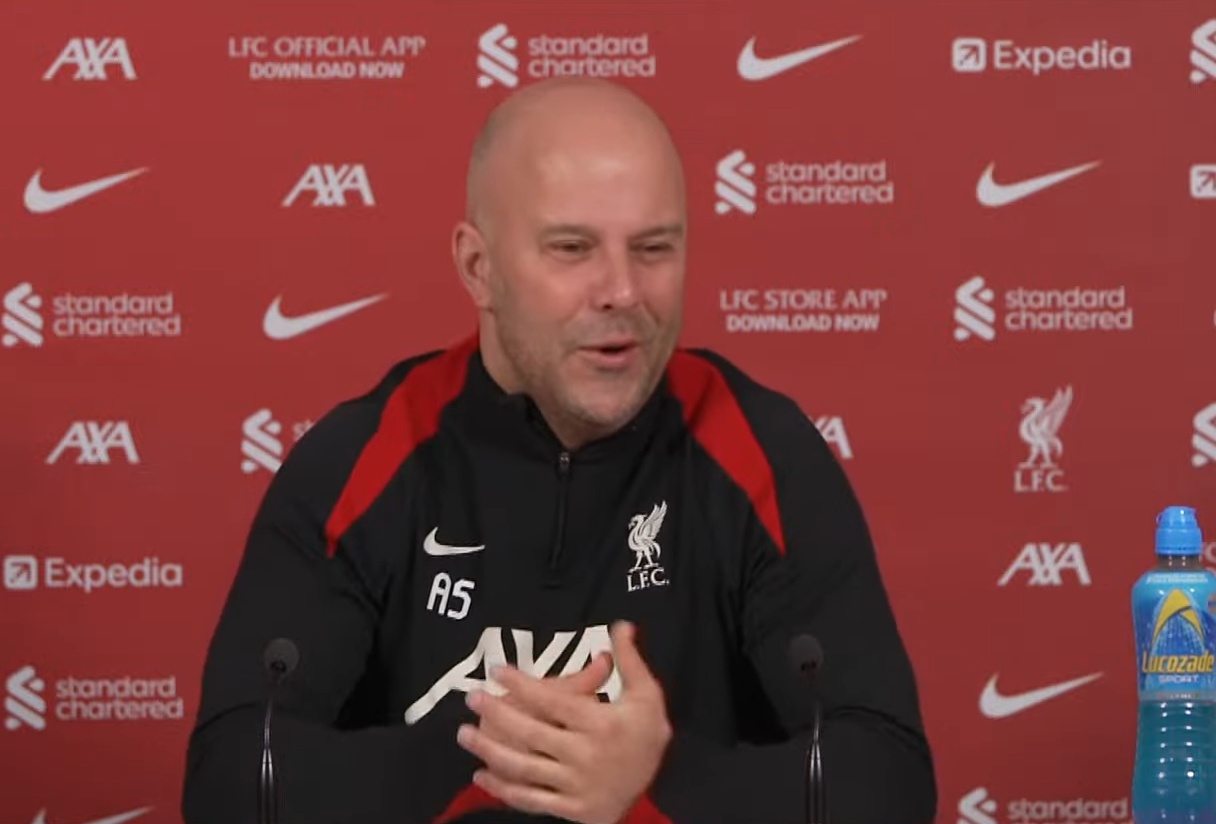 Arne Slot joked about the disparity of free kicks in Everton's favour in last April's Merseyside derby