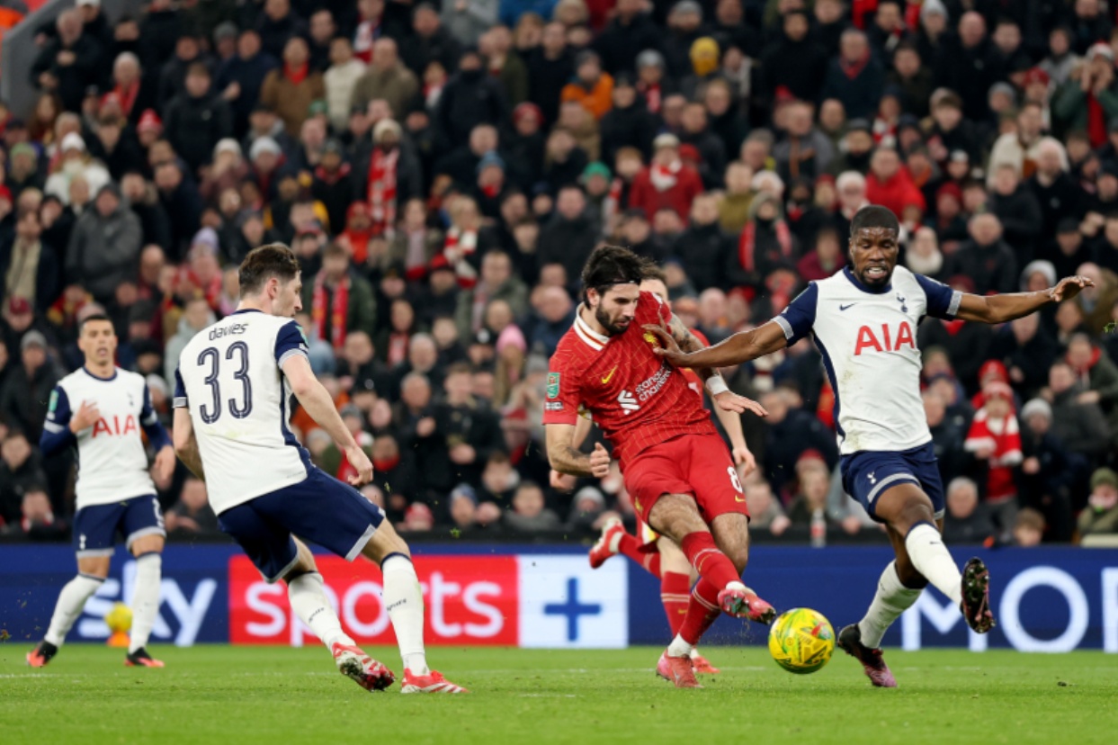 Dominik Szoboszlai scored one of Liverpool's four goals in their Carabao Cup win over Spurs