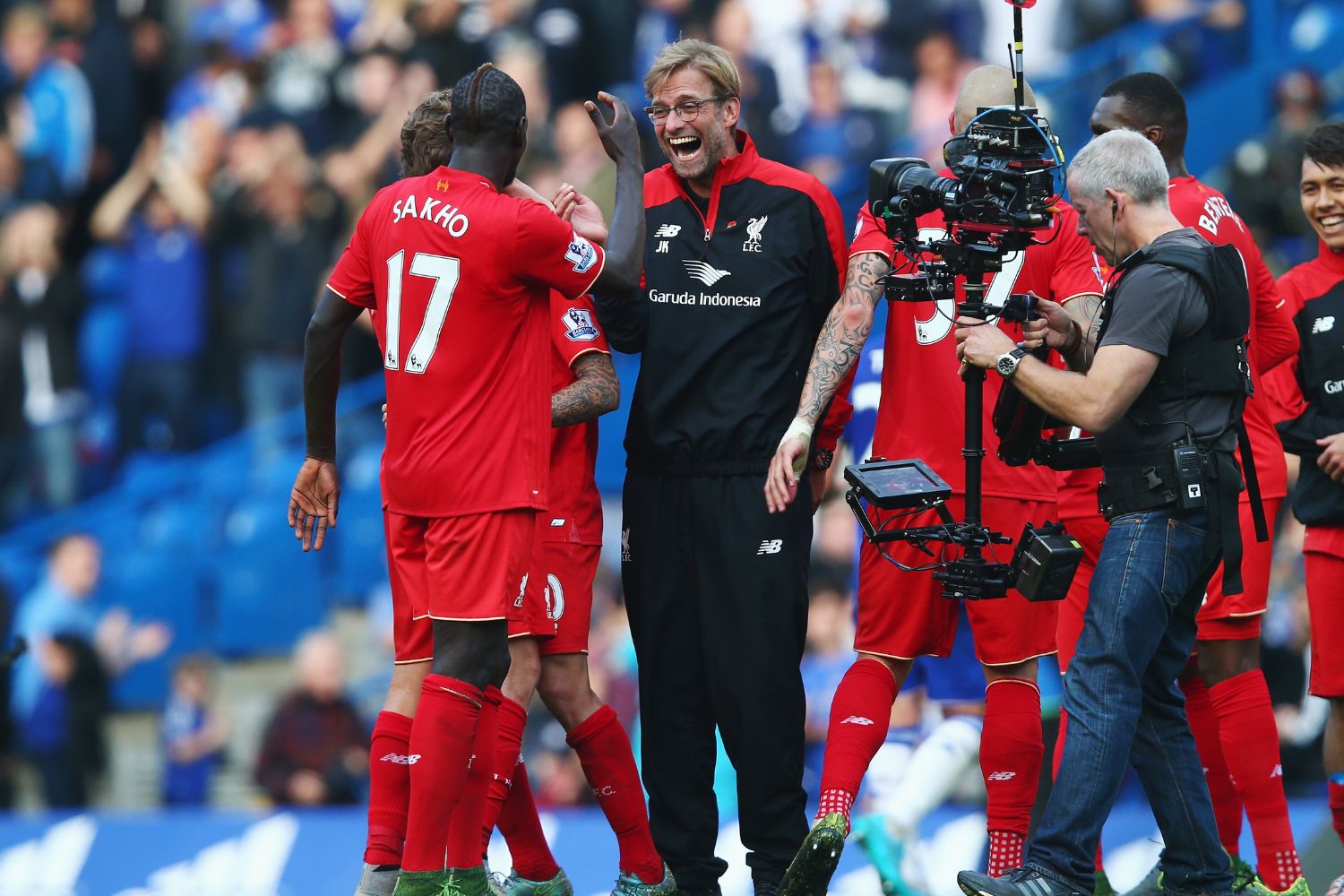 Mamadou Sakho with Jurgen Klopp for Liverpool