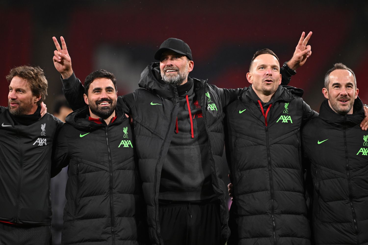 Pep Lijnders celebrates Carabao Cup victory