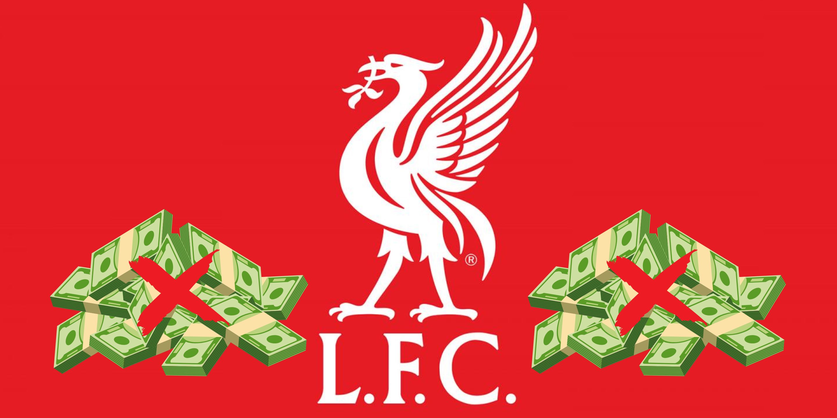 Liverpool's badge surrounded with money