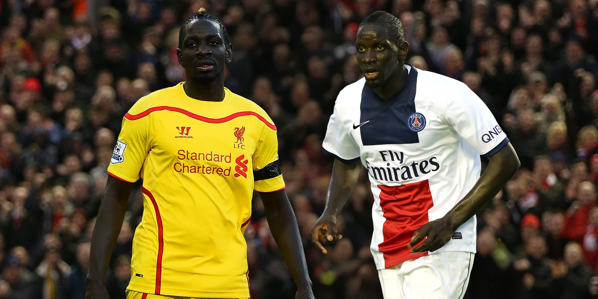 Mamadou Sakho playing for Liverpool and PSG